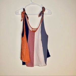 NWOT free people we the free striped tank * patchwork look *